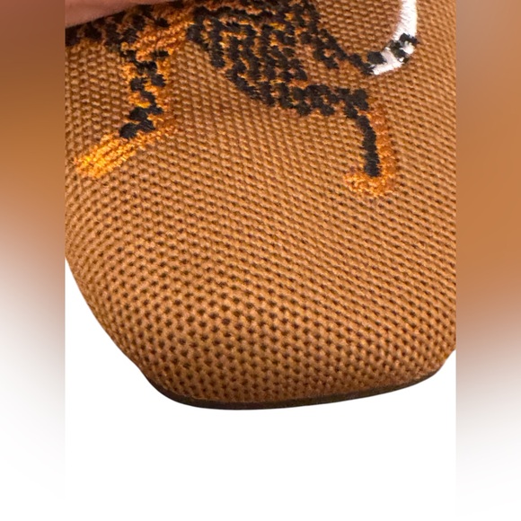 Women’s Square-Round Toe Canvas Stretch Knit Cheetah Brown Flats Loafers SZ 8.5 - Picture 11 of 11